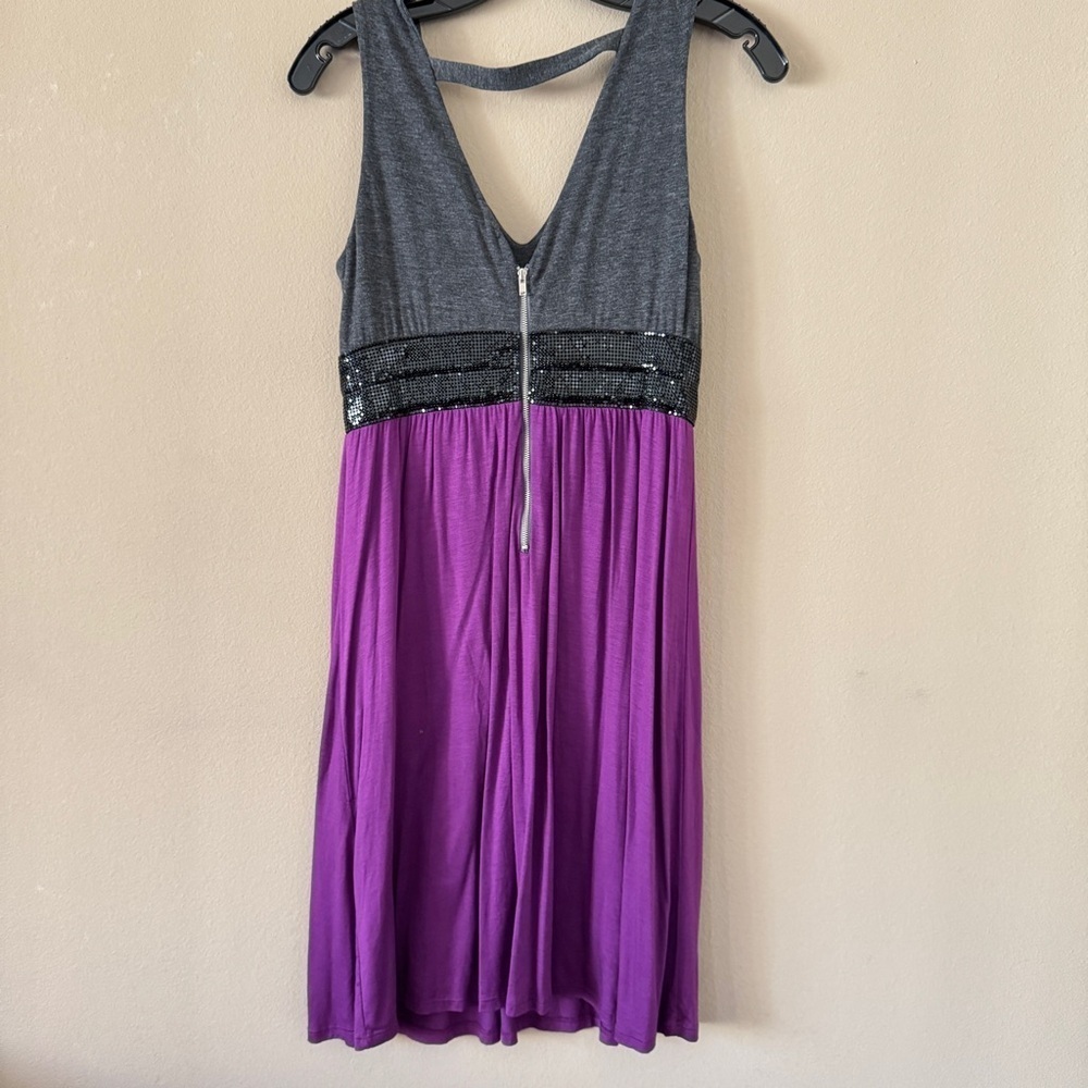 NWT Ella Moss Purple Grey Sequined Dress M - Picture 3 of 6